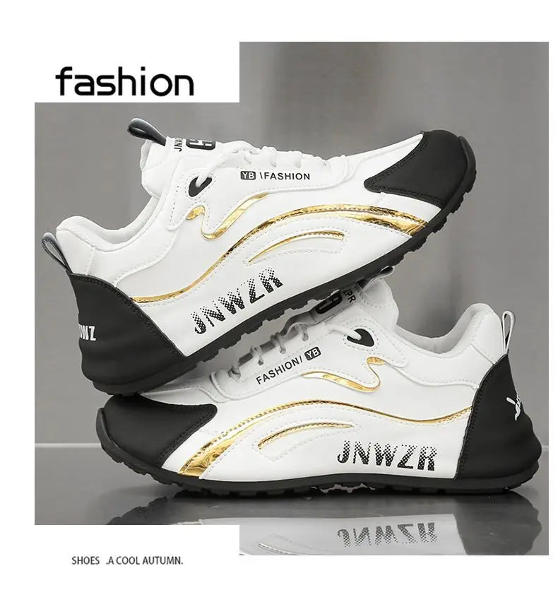 Zapatos informales con superficie de cuero para hombre, calzado deportivo