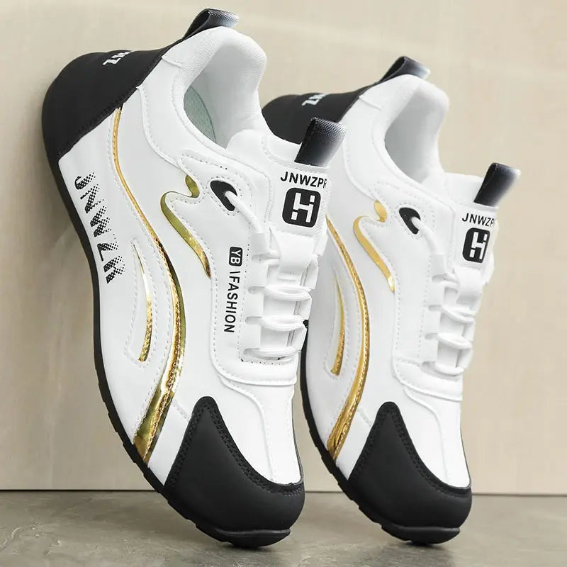 Zapatos informales con superficie de cuero para hombre, calzado deportivo