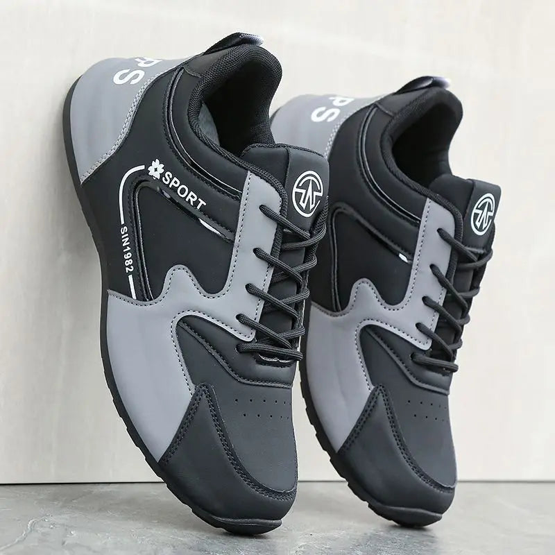 Zapatos informales con superficie de cuero para hombre, calzado deportivo