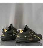 Zapatos informales con superficie de cuero para hombre, calzado deportivo