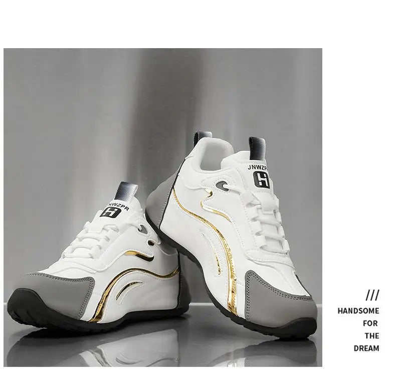 Zapatos informales con superficie de cuero para hombre, calzado deportivo