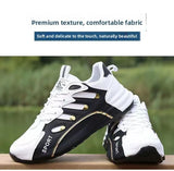 Zapatos deportivos ligeros con superficie de cuero para hombre,