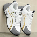 Zapatos informales con superficie de cuero para hombre, calzado deportivo