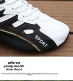 Zapatos deportivos ligeros con superficie de cuero para hombre,