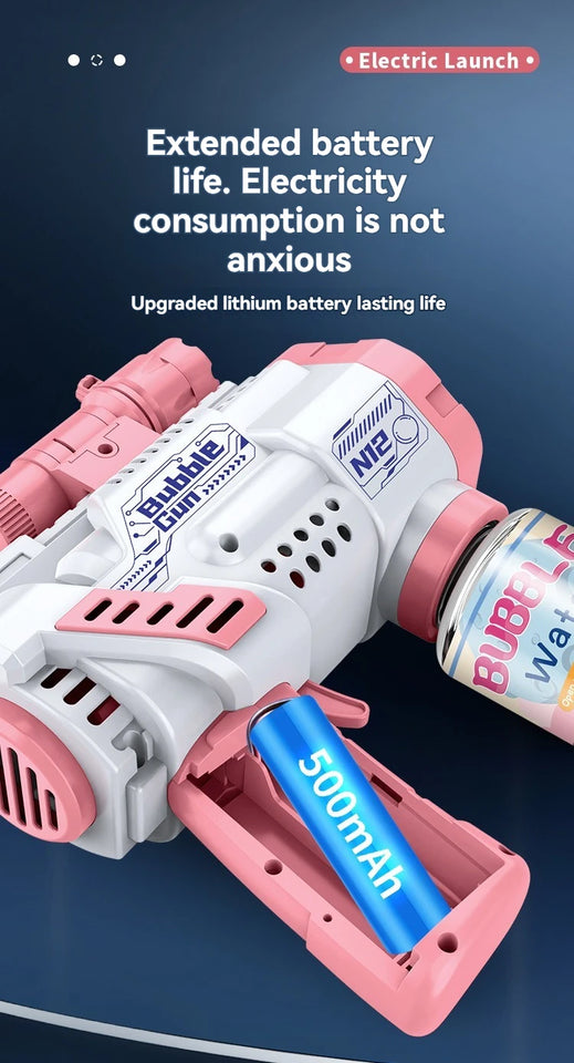 Pistola de burbujas automática de 12 orificios, máquina de burbujas