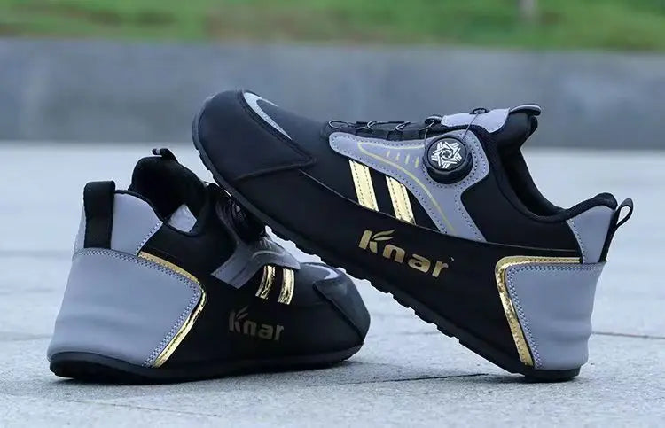 Zapatos deportivos ligeros con superficie de cuero para hombre,