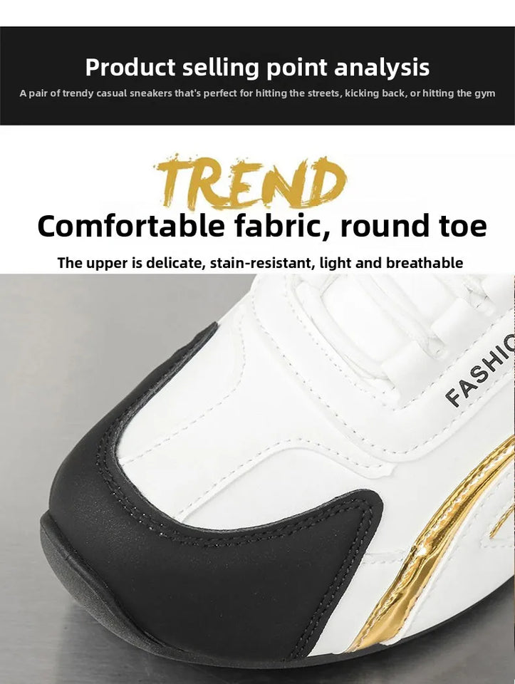 Zapatos informales con superficie de cuero para hombre, calzado deportivo