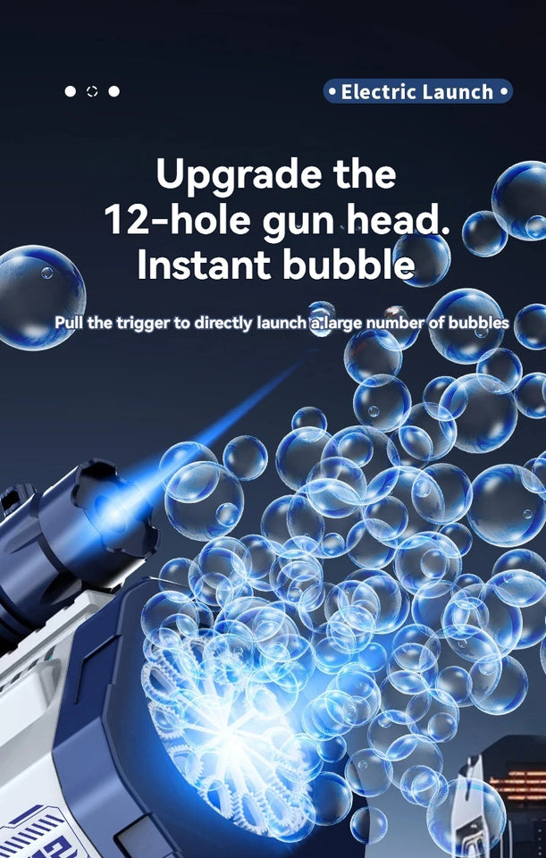 Pistola de burbujas automática de 12 orificios, máquina de burbujas