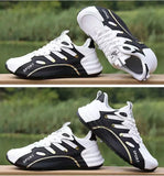 Zapatos deportivos ligeros con superficie de cuero para hombre,