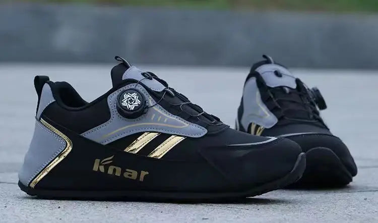 Zapatos deportivos ligeros con superficie de cuero para hombre,