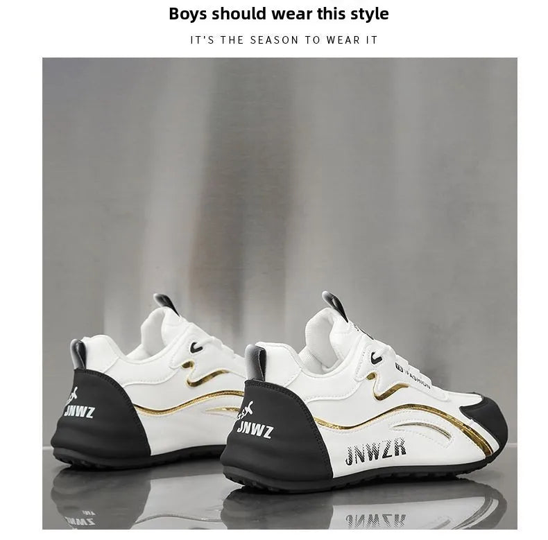 Zapatos informales con superficie de cuero para hombre, calzado deportivo