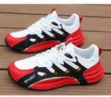 Zapatos deportivos ligeros con superficie de cuero para hombre,