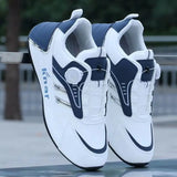 Zapatos deportivos ligeros con superficie de cuero para hombre,