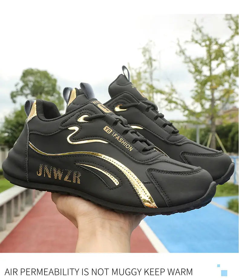 Zapatos informales con superficie de cuero para hombre, calzado deportivo