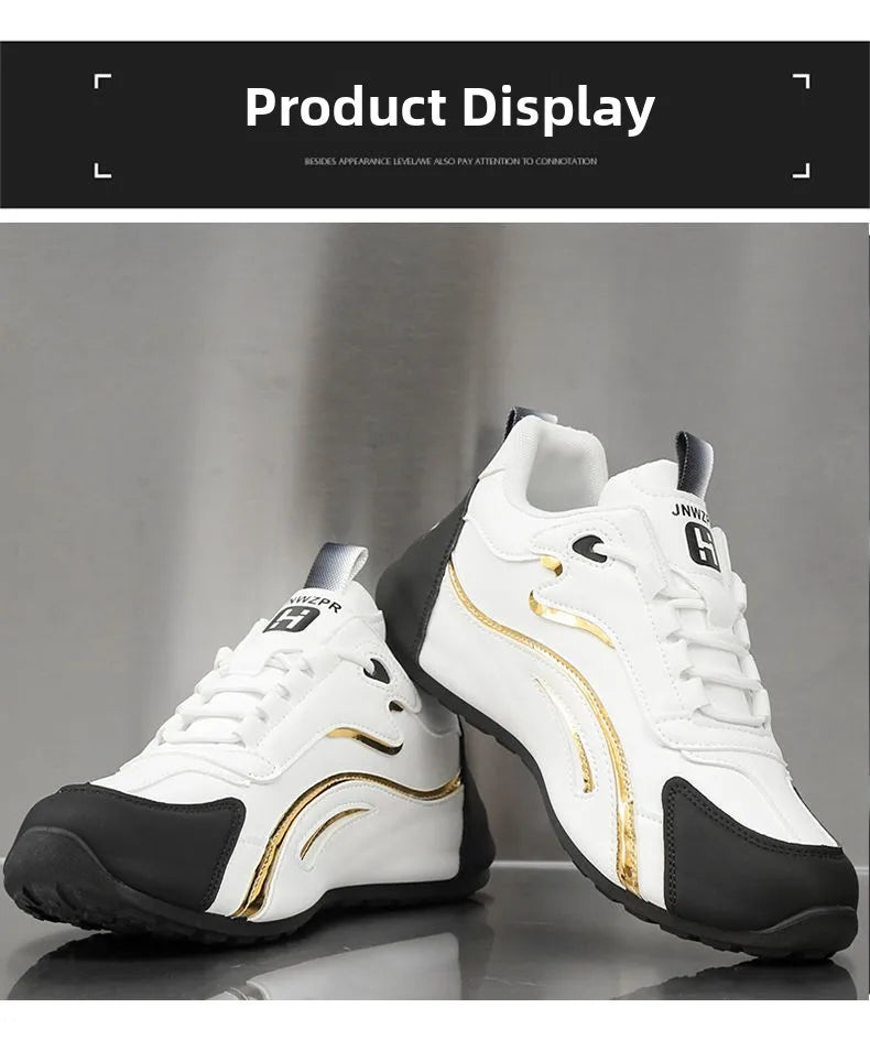 Zapatos informales con superficie de cuero para hombre, calzado deportivo