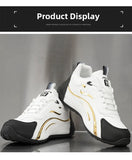 Zapatos informales con superficie de cuero para hombre, calzado deportivo