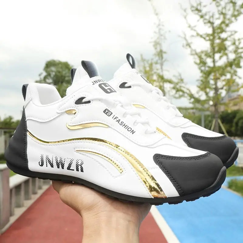 Zapatos informales con superficie de cuero para hombre, calzado deportivo