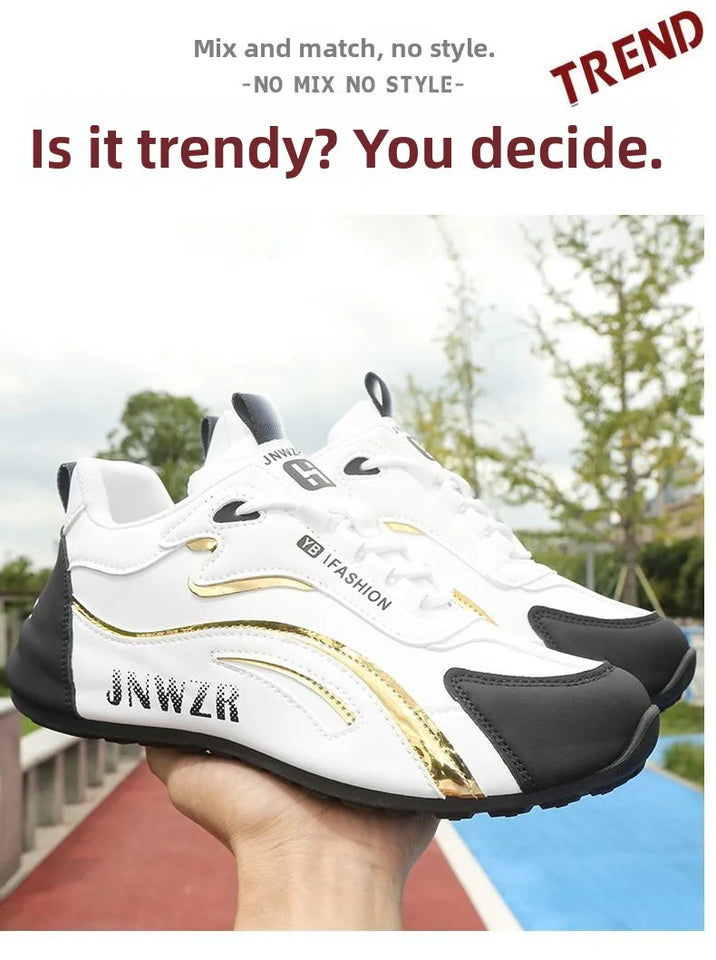 Zapatos informales con superficie de cuero para hombre, calzado deportivo