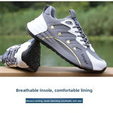 Zapatos deportivos ligeros con superficie de cuero para hombre,