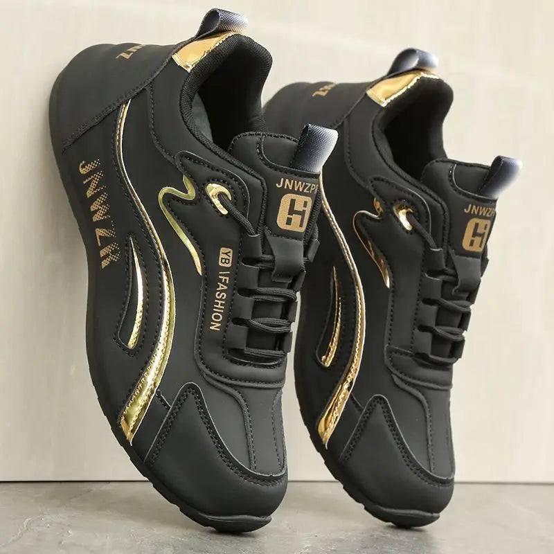 Zapatos informales con superficie de cuero para hombre, calzado deportivo