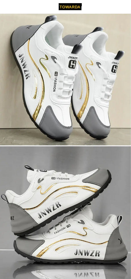 Zapatos informales con superficie de cuero para hombre, calzado deportivo