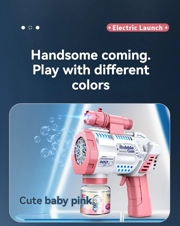 Pistola de burbujas automática de 12 orificios, máquina de burbujas