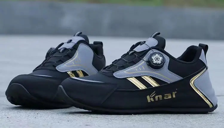 Zapatos deportivos ligeros con superficie de cuero para hombre,